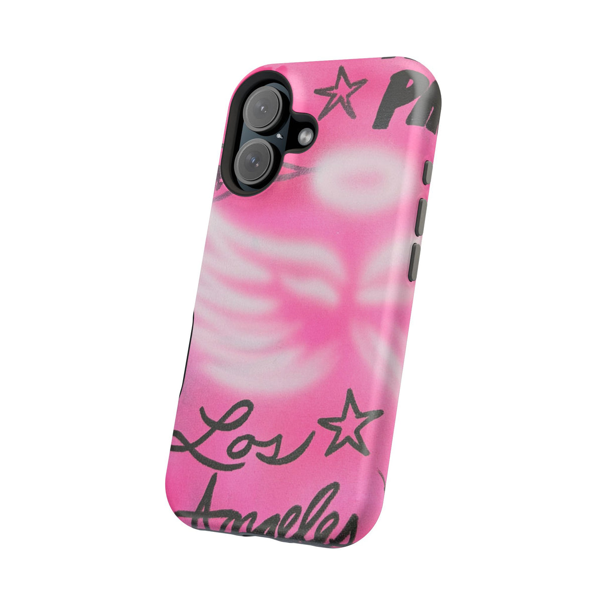 MagSafe "pinke Engelsflügel" Airbrush iPhone Hülle