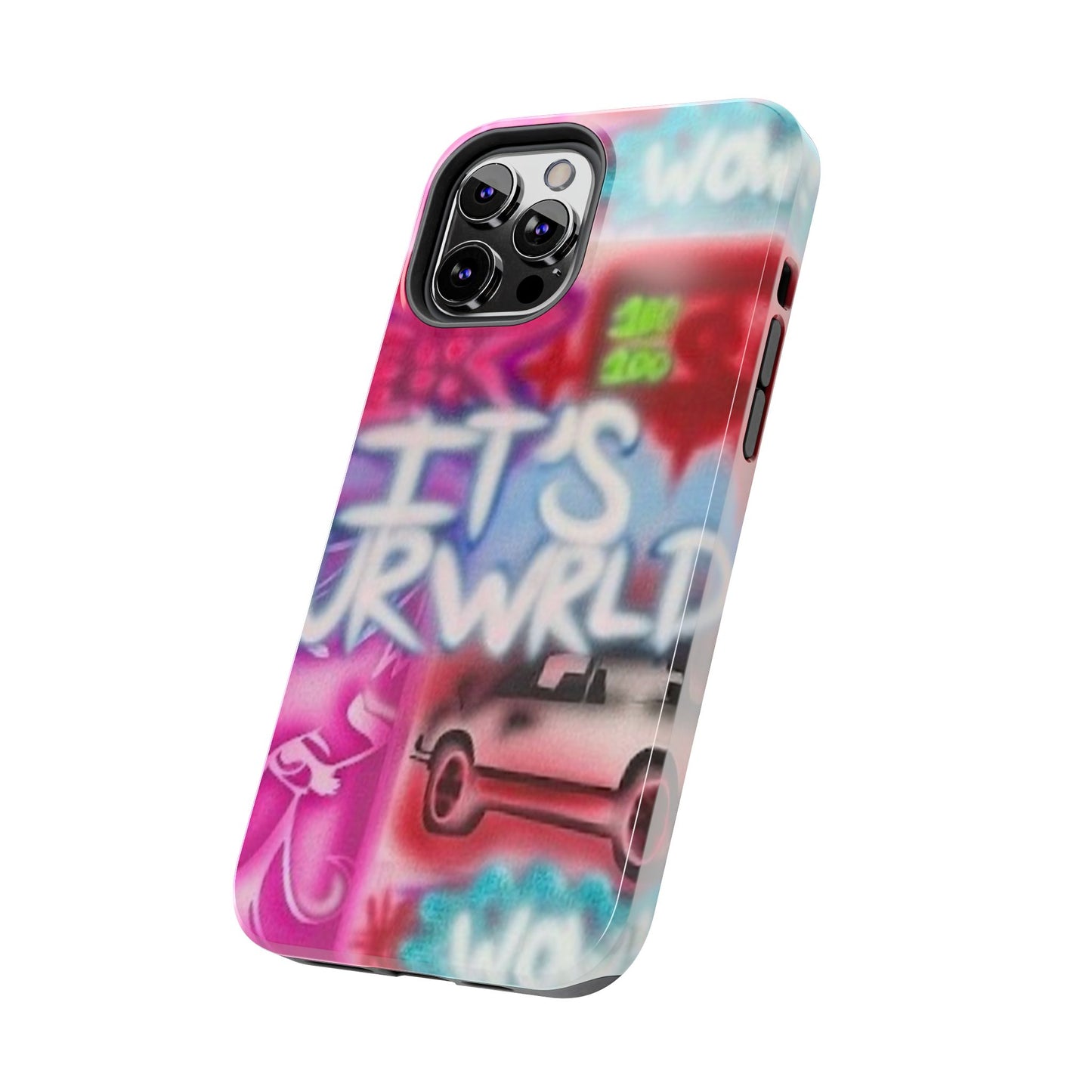 "it's ur WRLD" airbrush iPhone case