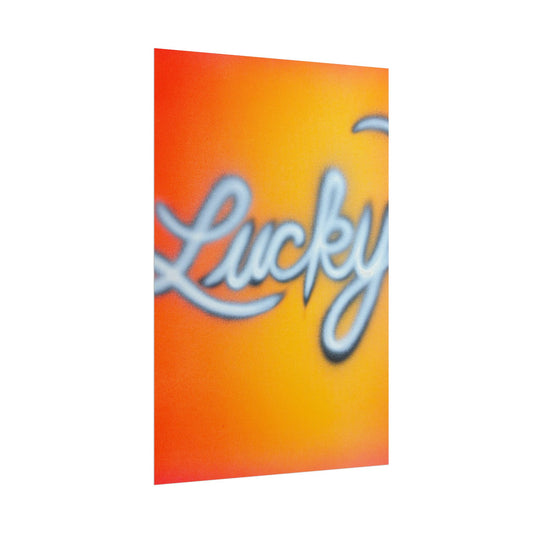 "lucky" airbrush rolled print