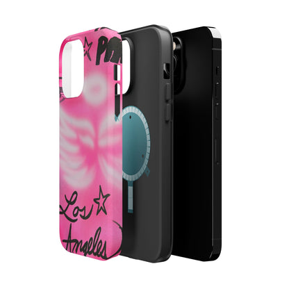 MagSafe "pinke Engelsflügel" Airbrush iPhone Hülle
