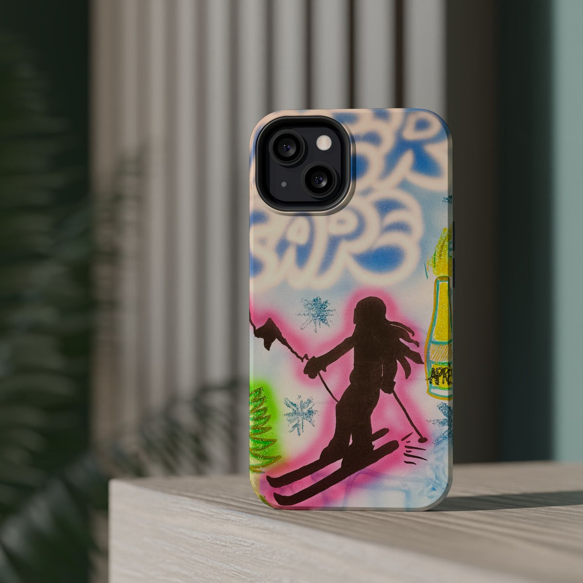 MagSafe "winter escape" airbrush iPhone case