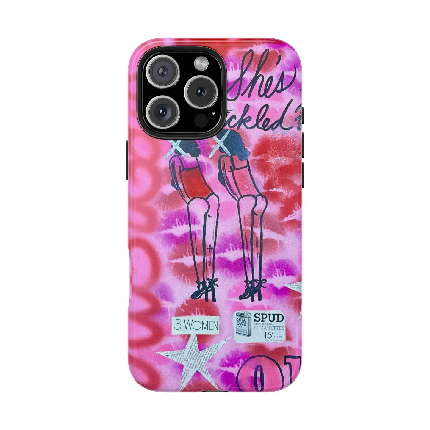 "tickled pink" airbrush iPhone case