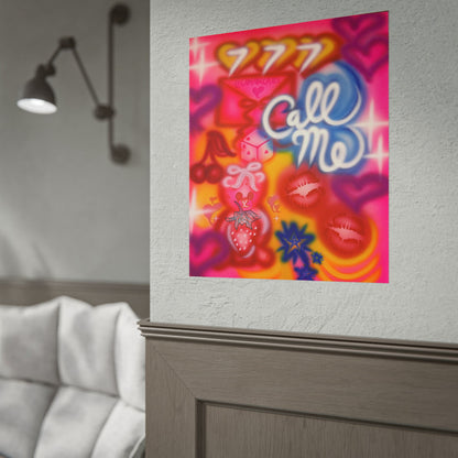 "call me!" airbrush rolled print