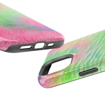 MagSafe "teal cheetah" airbrush iPhone case