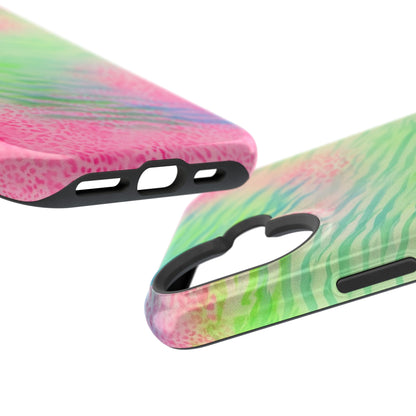 MagSafe "teal cheetah" airbrush iPhone case