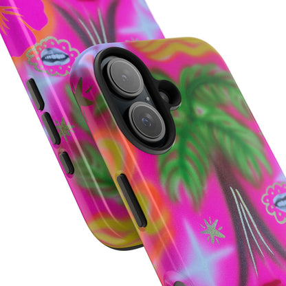 "neon pink palms" airbrush iPhone case