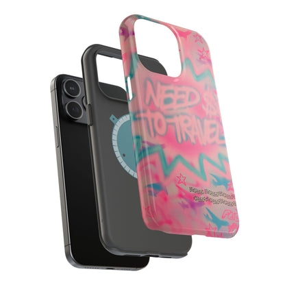 MagSafe "need $$ to travel" airbrush iPhone case