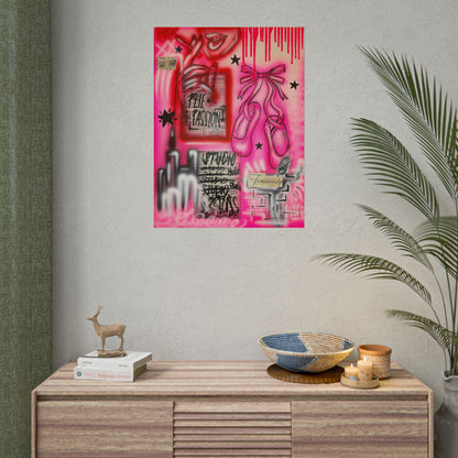 "plié passion" airbrush rolled print