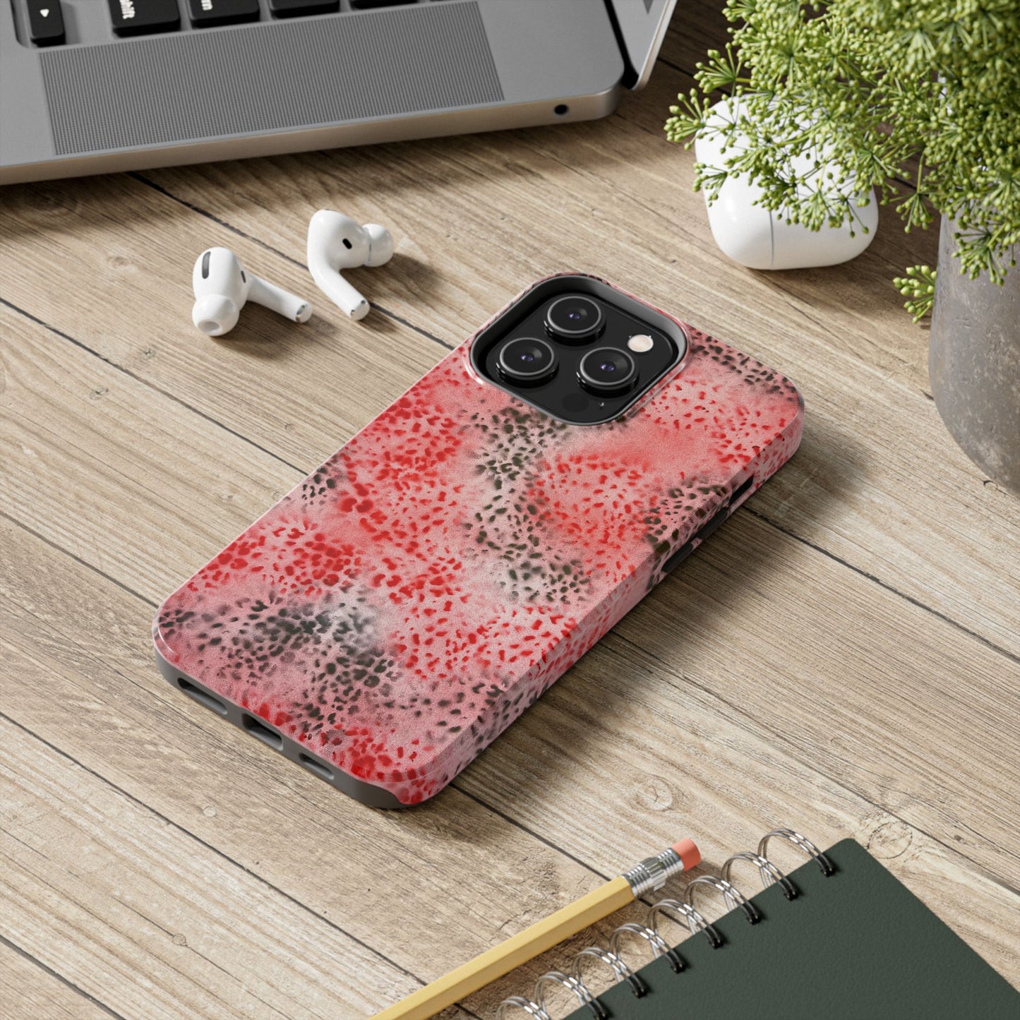 "red cheetah" airbrush iPhone case