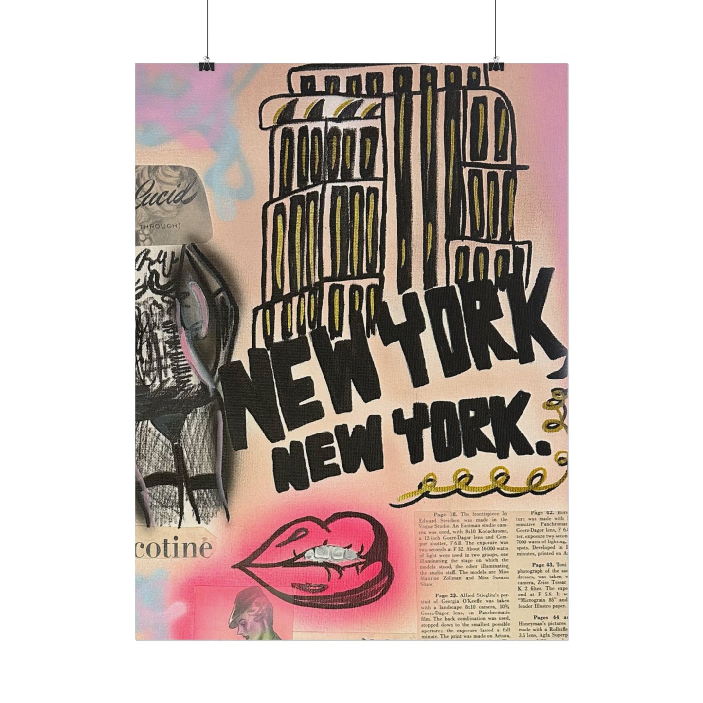"new york, new york" airbrush rolled print