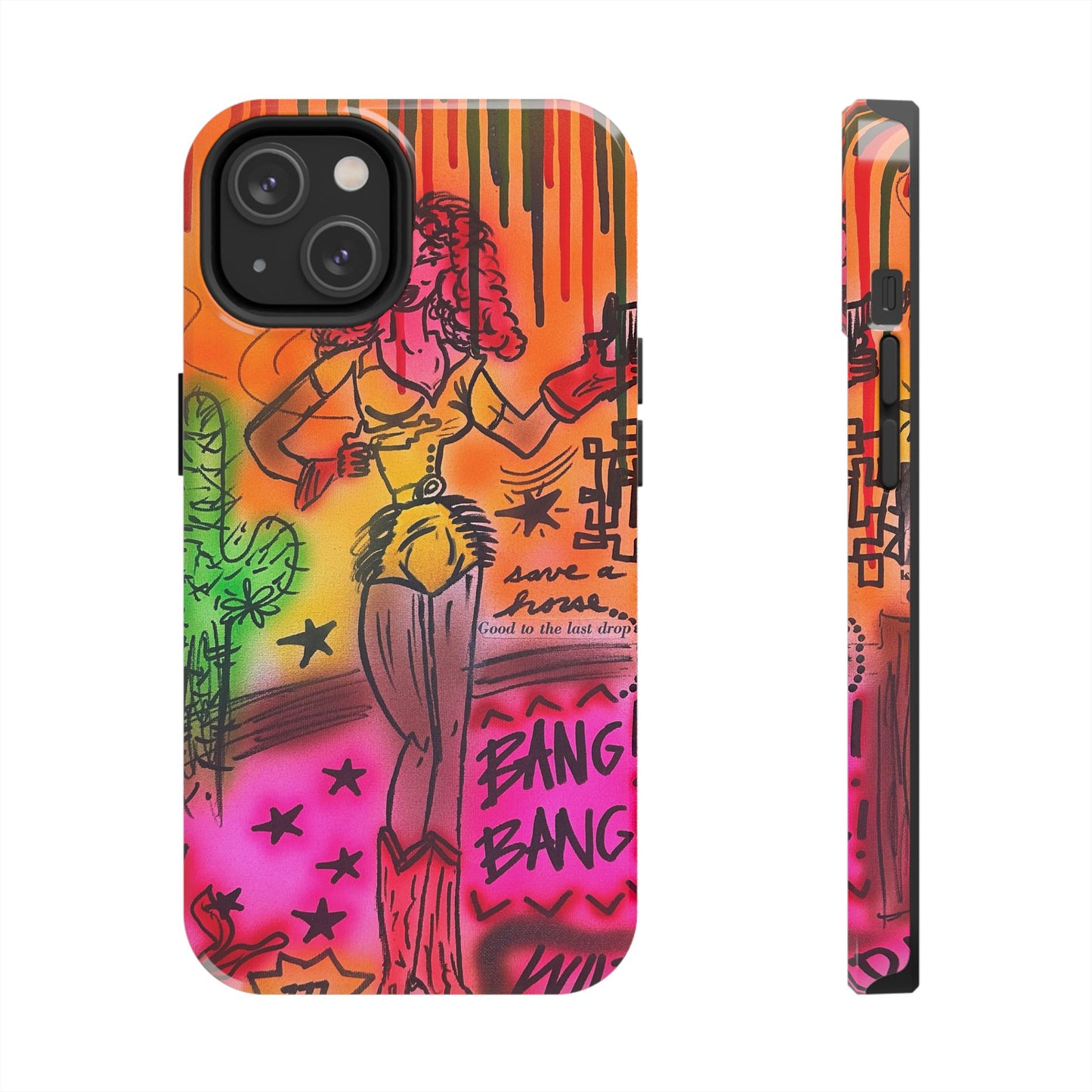 "wild, wild west" airbrush iPhone case