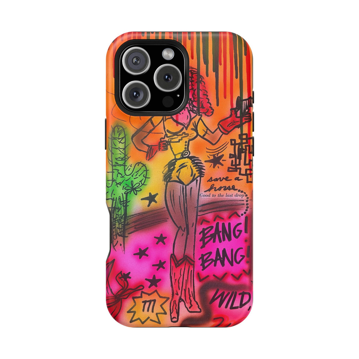 MagSafe "wild, wild west" airbrush iPhone case