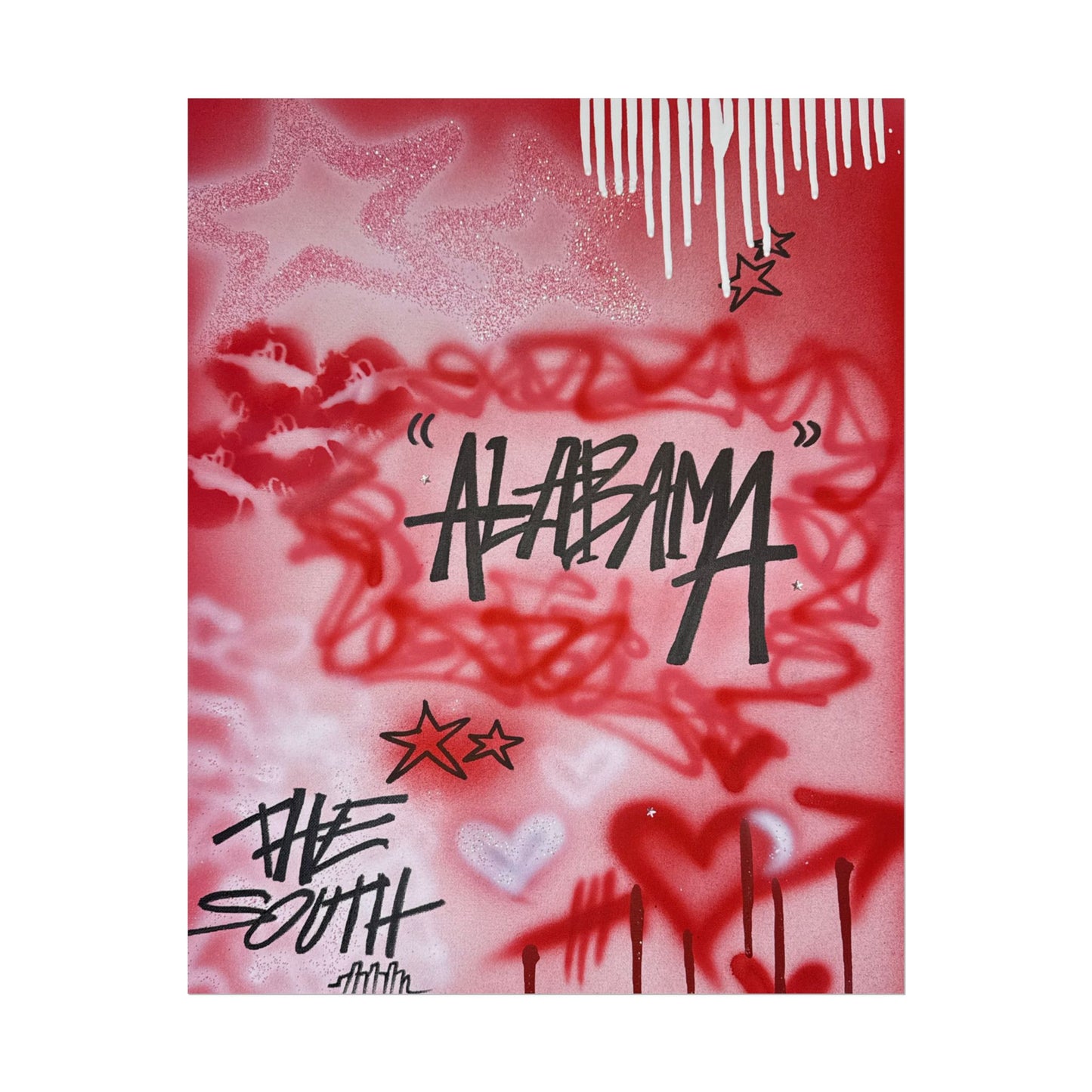 "alabama" airbrush rolled print
