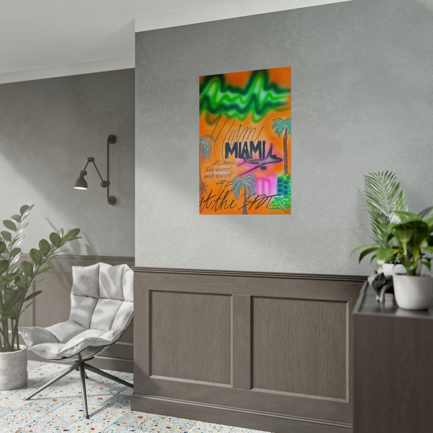 "miami, fl" airbrush rolled print
