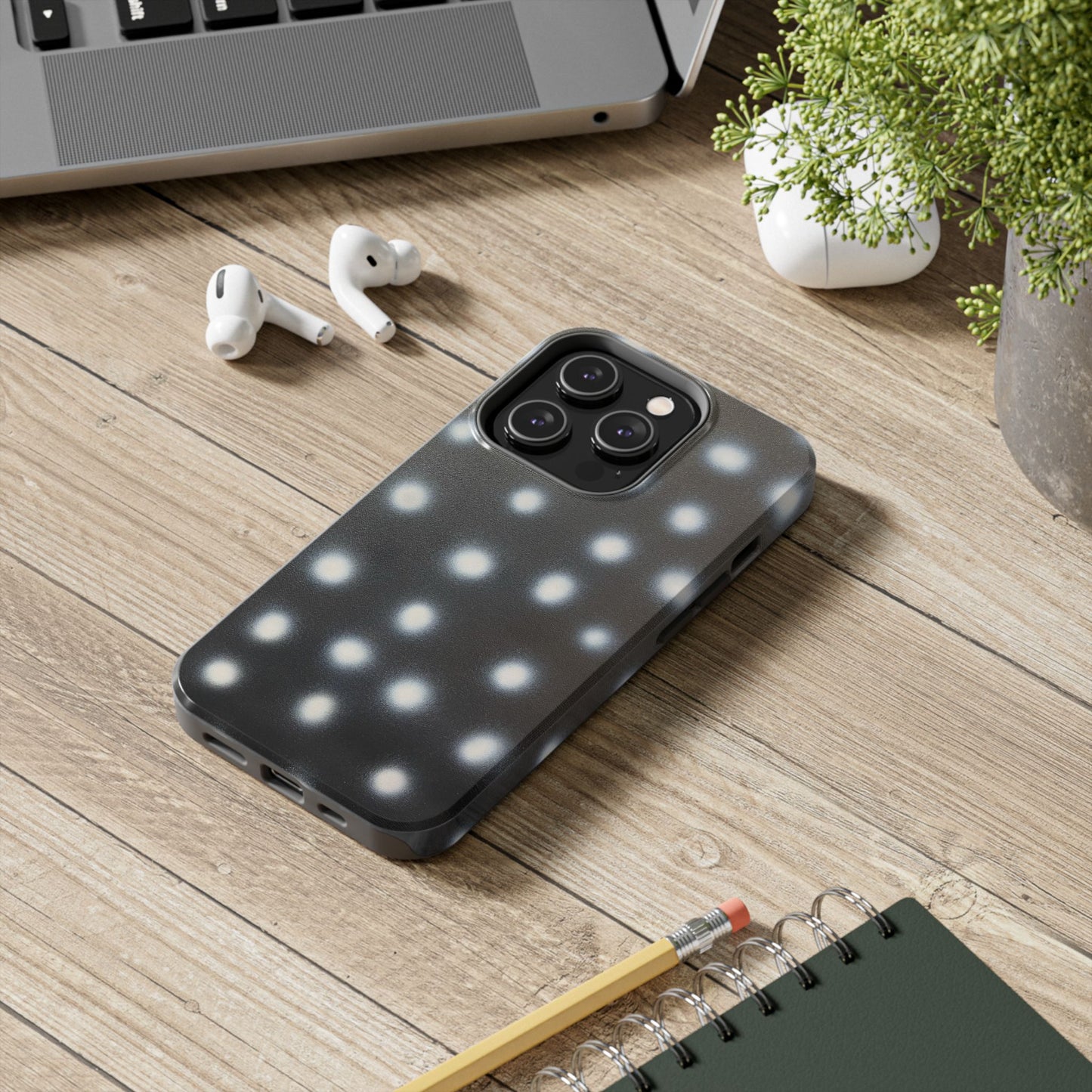 "coconut noir polka dot" airbrush iPhone case