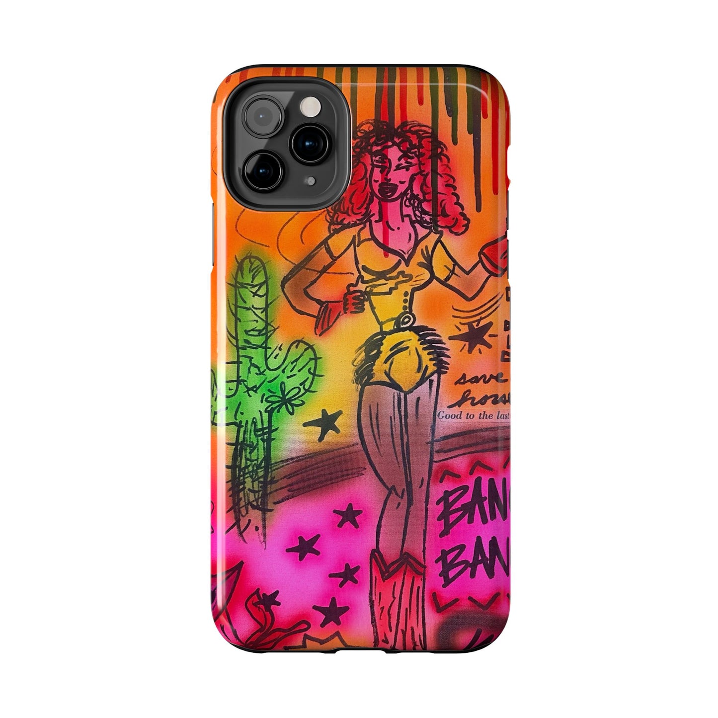"wild, wild west" airbrush iPhone case