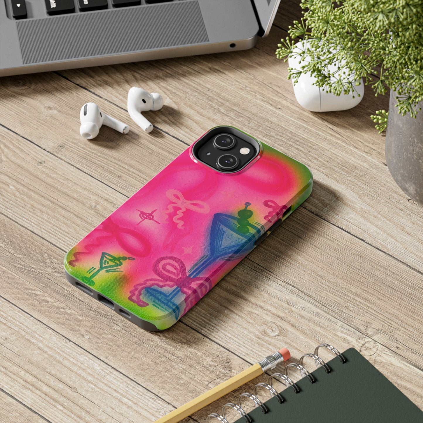 "bow martini" airbrush iPhone case