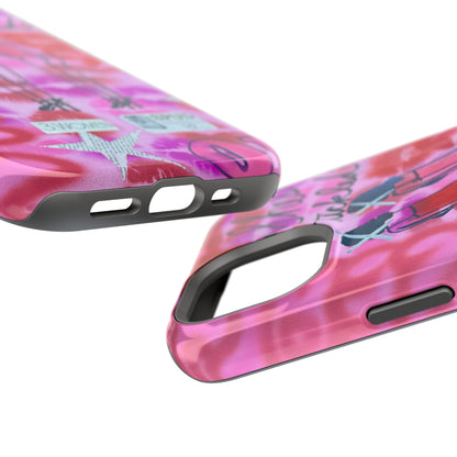 MagSafe "tickled pink" airbrush iPhone case