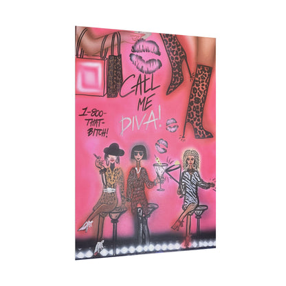 "party diva!" airbrush rolled print