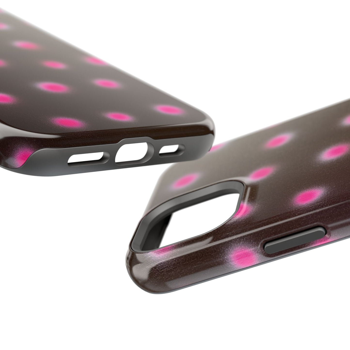 MagSafe "cherry mocha polka dot" airbrush iPhone case