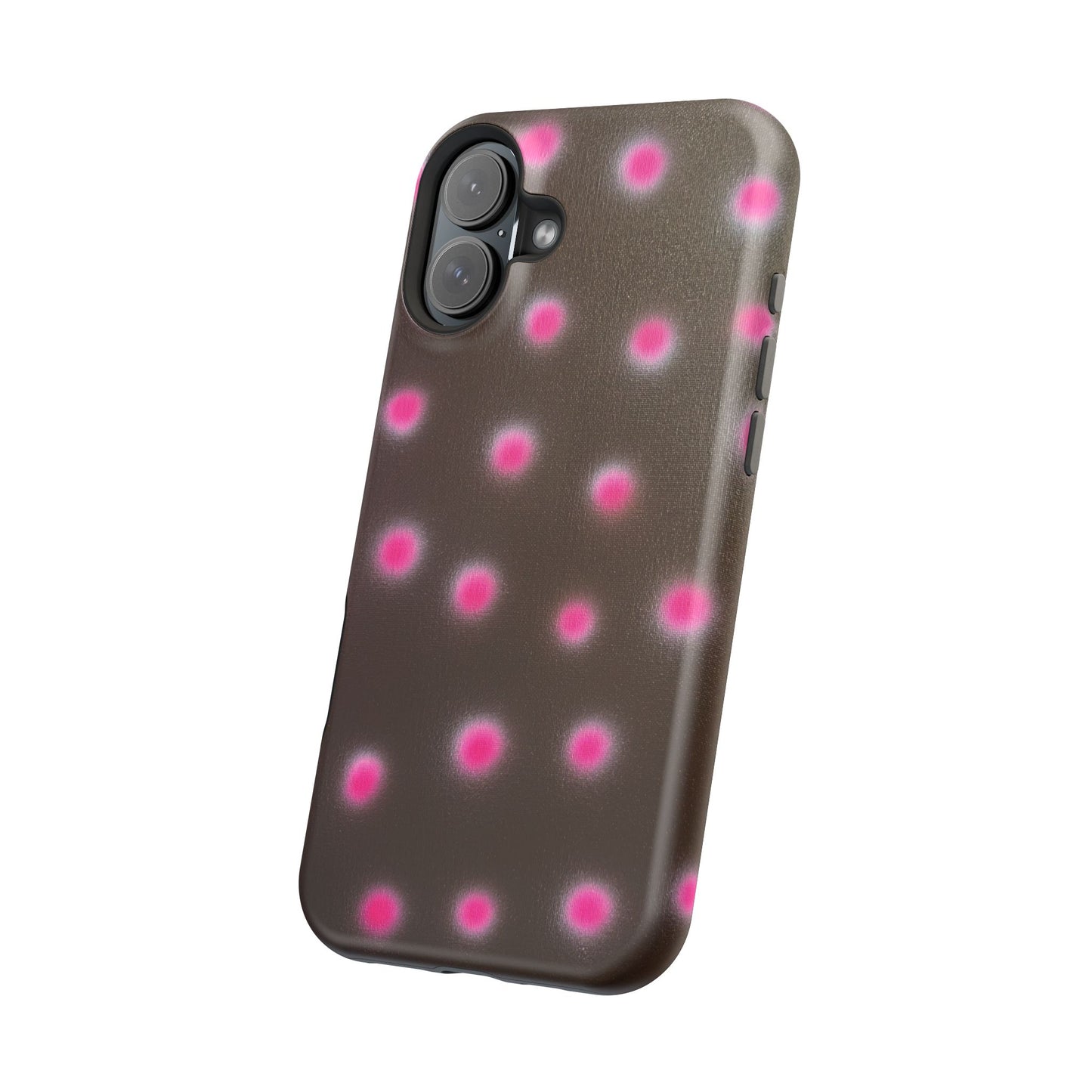 MagSafe "cherry mocha polka dot" airbrush iPhone case