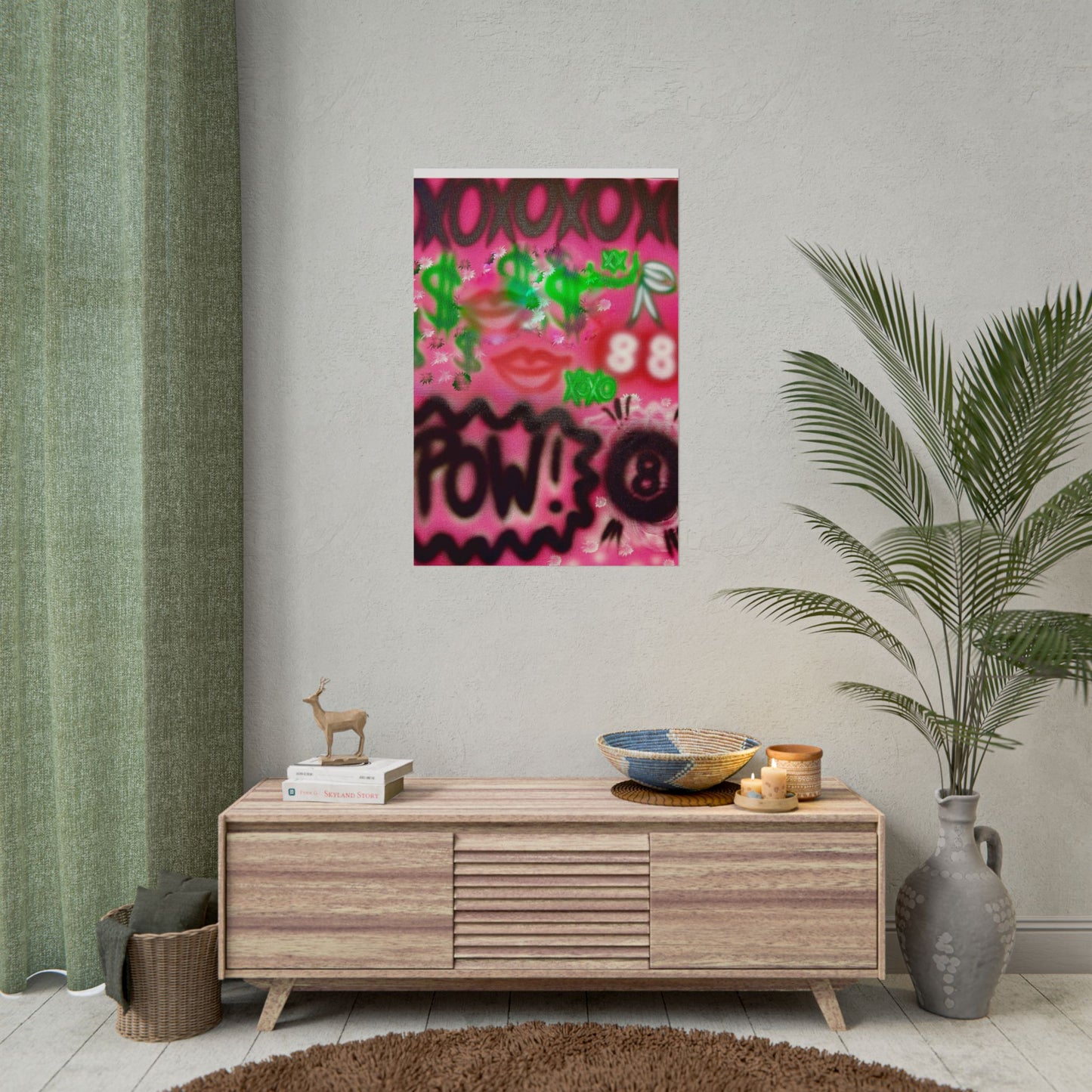 "electr!c dreamz" airbrush rolled print