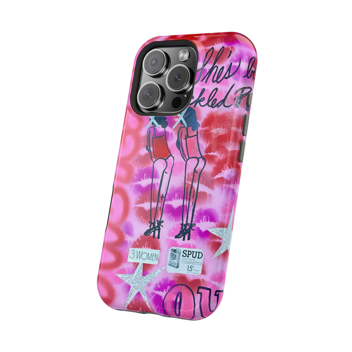MagSafe "tickled pink" airbrush iPhone case