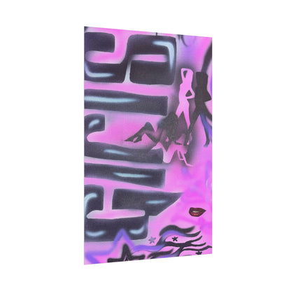 "neon nights" airbrush rolled print