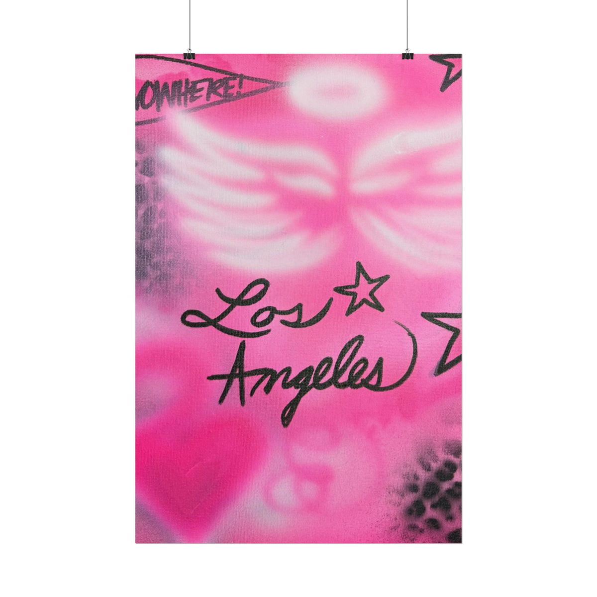 "pink angel wings" airbrush rolled print