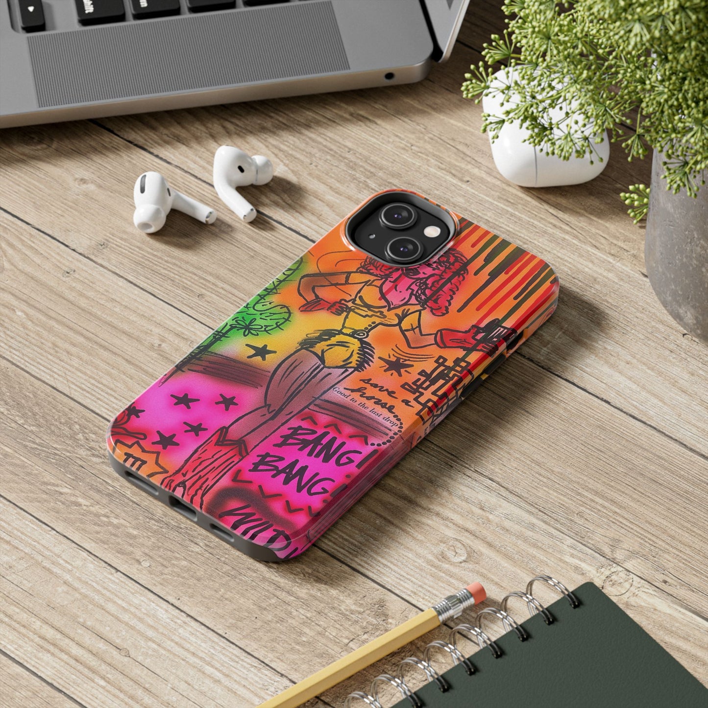 "wild, wild west" airbrush iPhone case