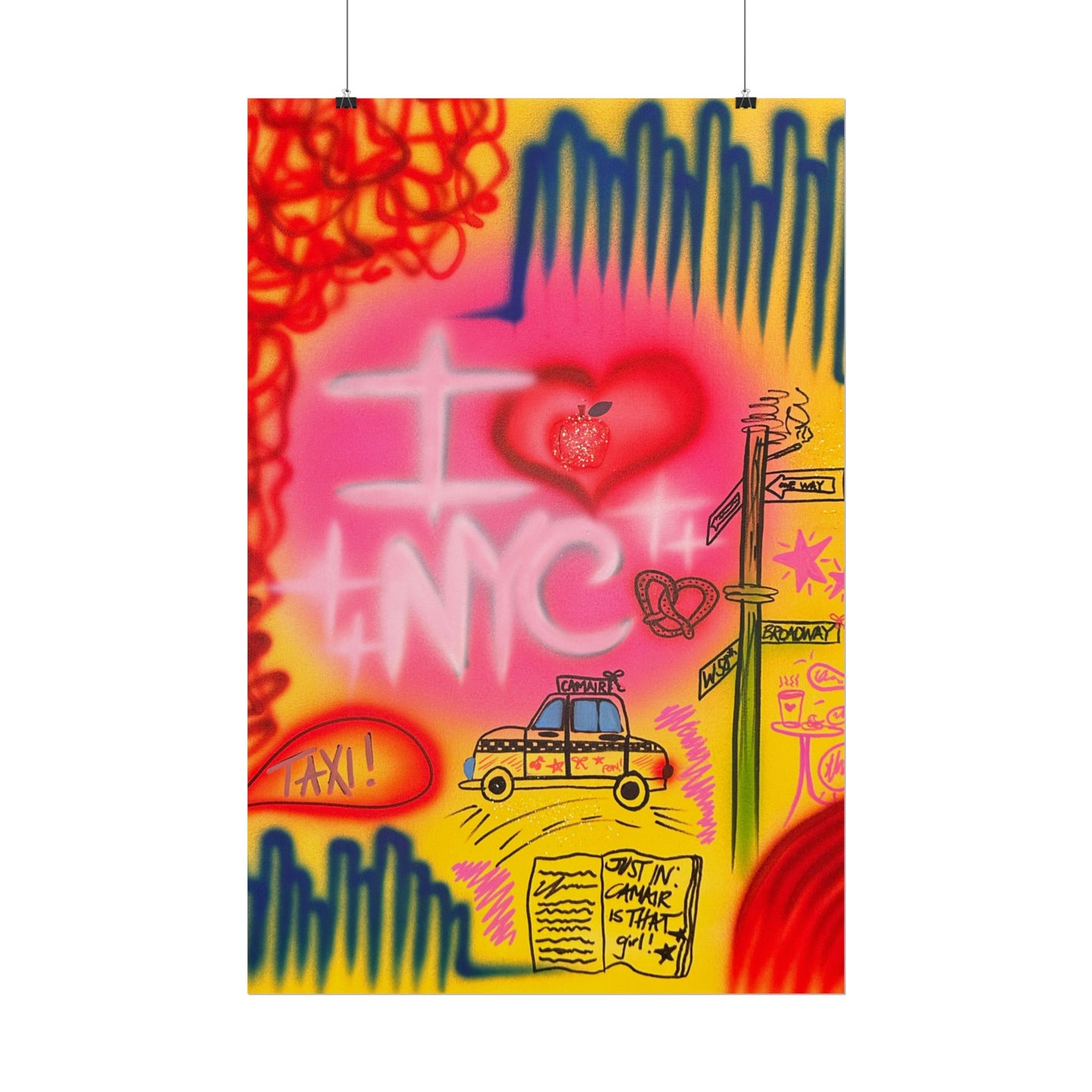 "in the city" airbrush rolled print