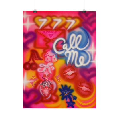 "call me!" airbrush rolled print