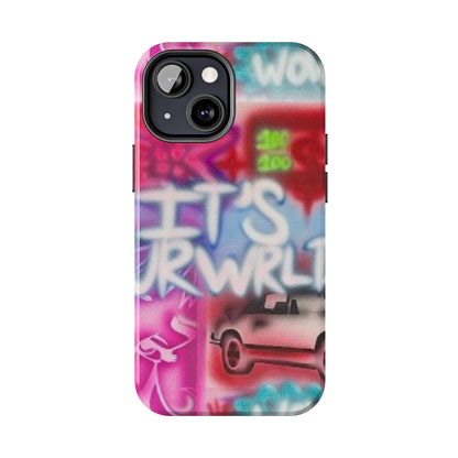 "it's ur WRLD" airbrush iPhone case