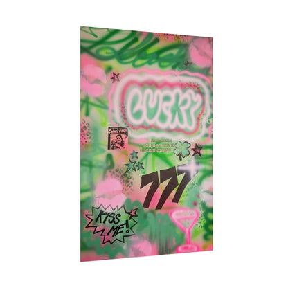"so lucky" airbrush rolled print