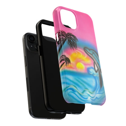 "dolphin love" airbrush iPhone case