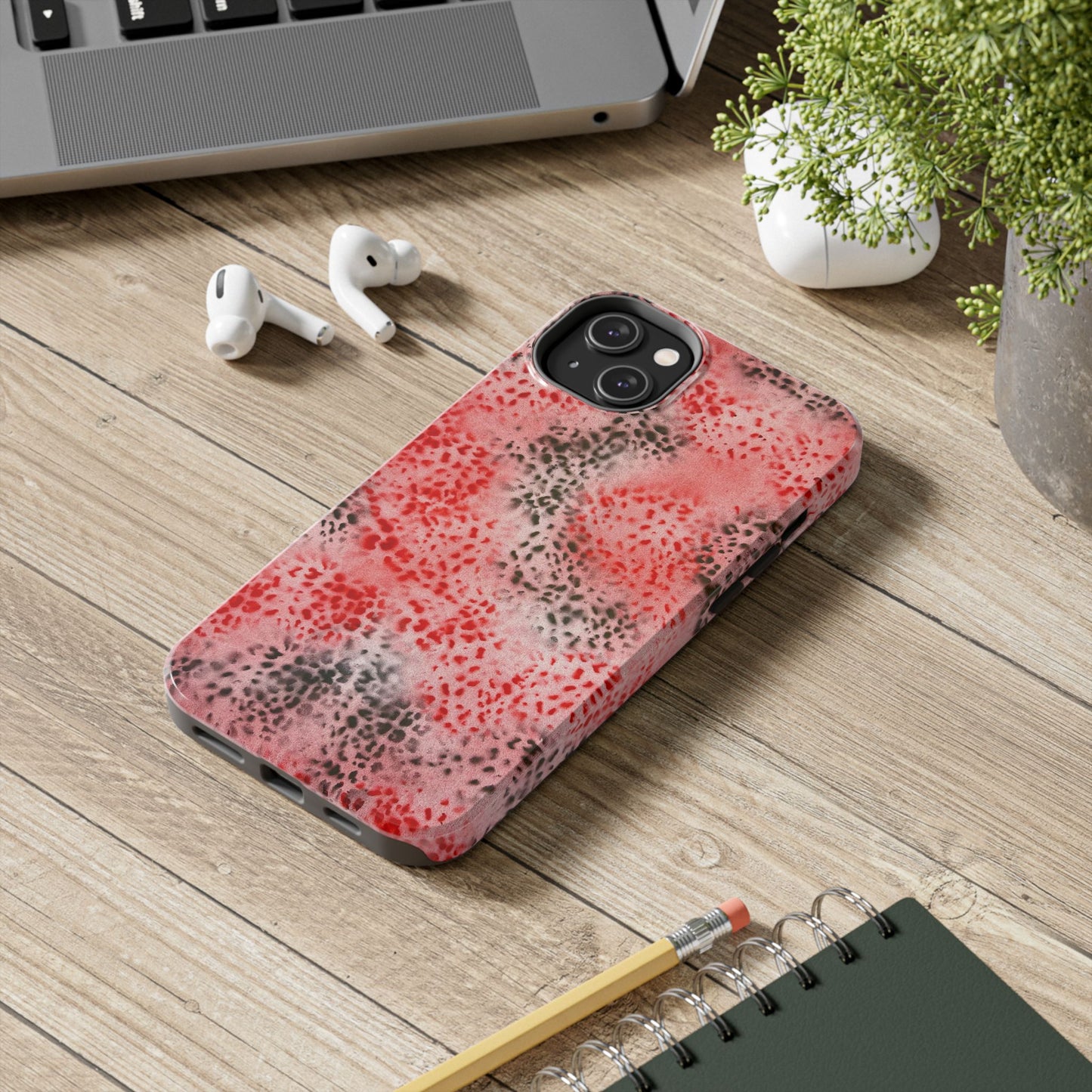 "red cheetah" airbrush iPhone case
