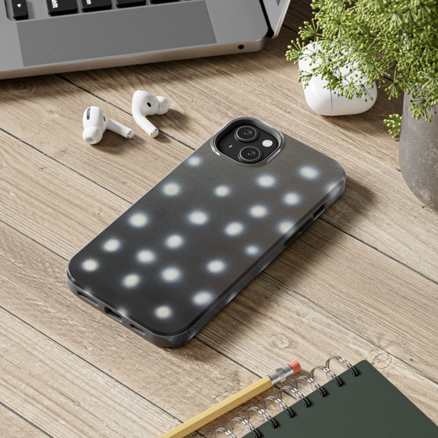 "coconut noir polka dot" airbrush iPhone case