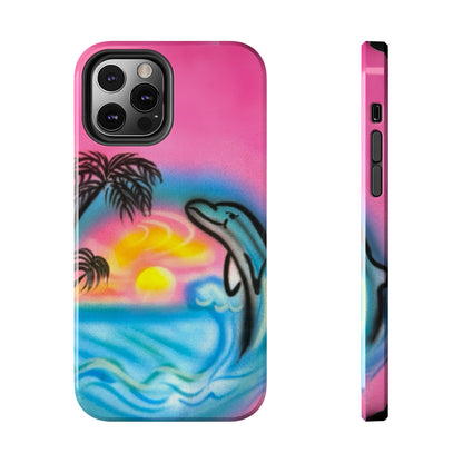 "dolphin love" airbrush iPhone case