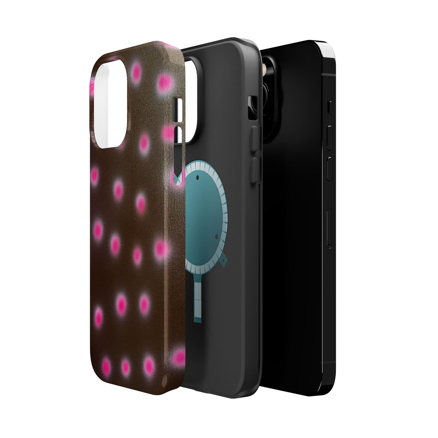 MagSafe "cherry mocha polka dot" airbrush iPhone case
