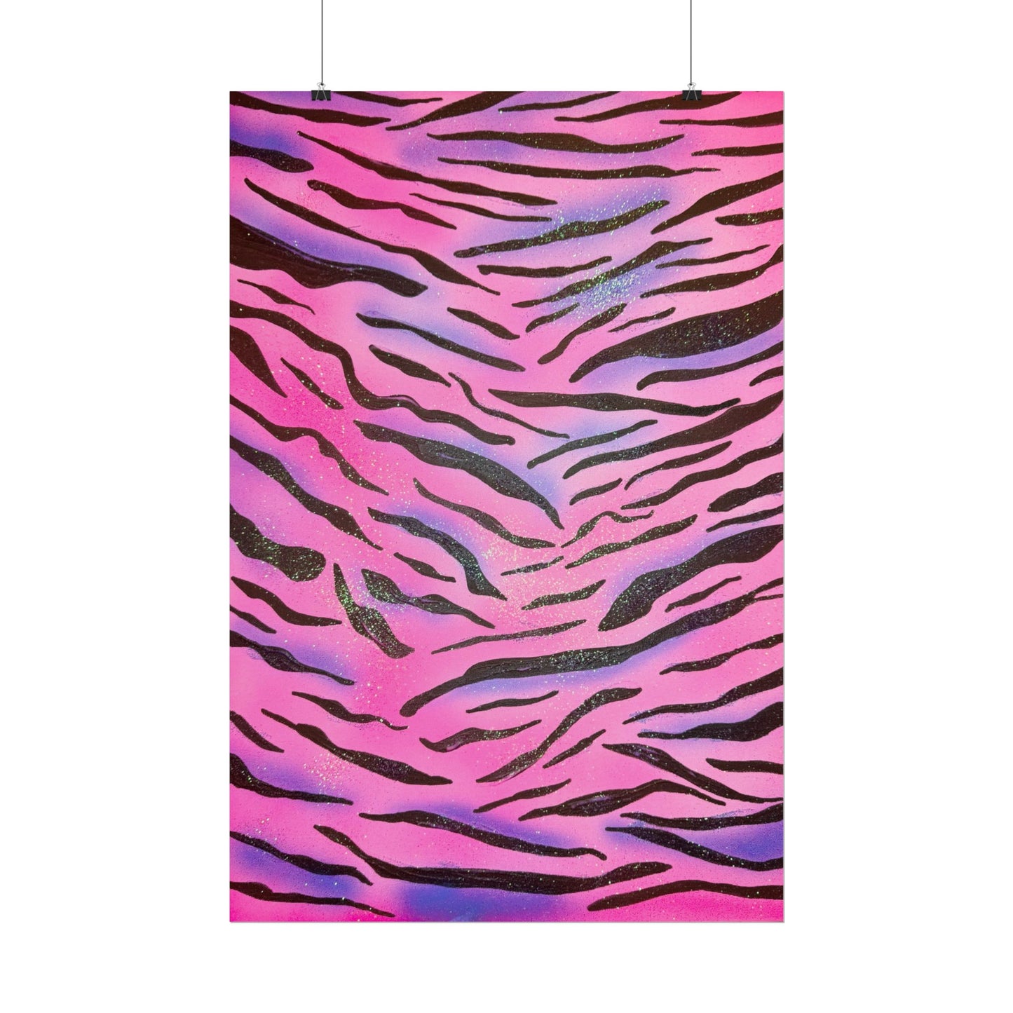"glitter zebra" airbrush rolled print
