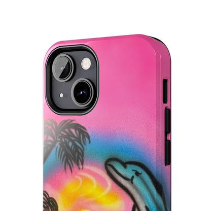 "dolphin love" airbrush iPhone case