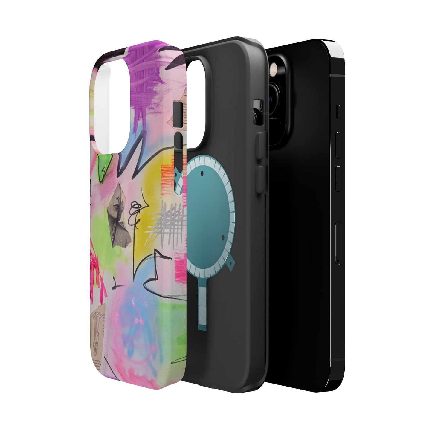 MagSafe "pastel static" airbrush iPhone case