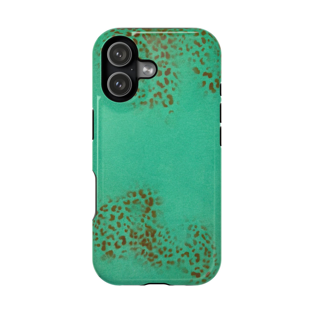 MagSafe "teal cheetah" airbrush iPhone case