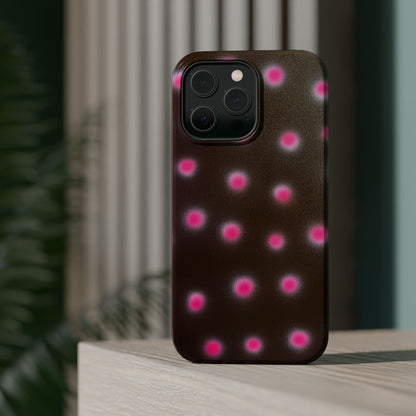 MagSafe "cherry mocha polka dot" airbrush iPhone case