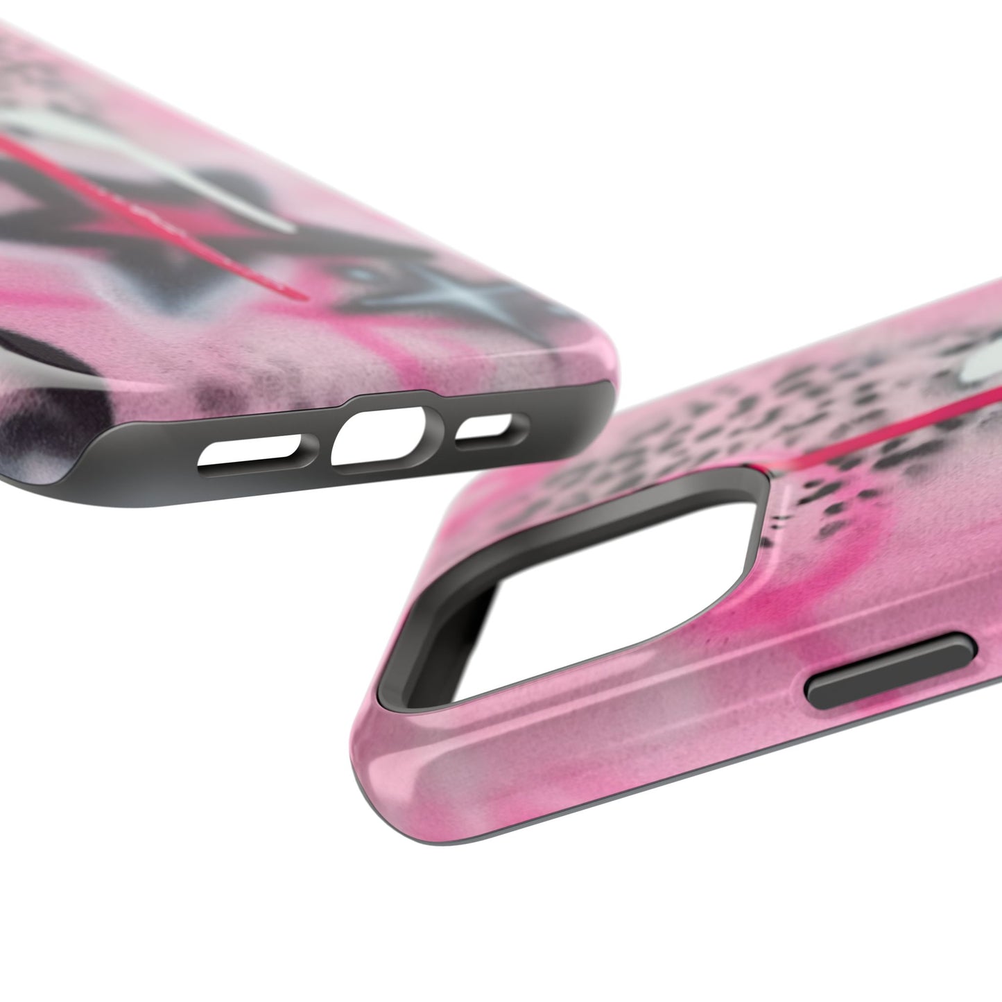 MagSafe "pink cheetah" airbrush iPhone case