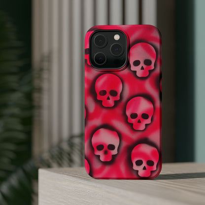 MagSafe "pink skully" airbrush iPhone case