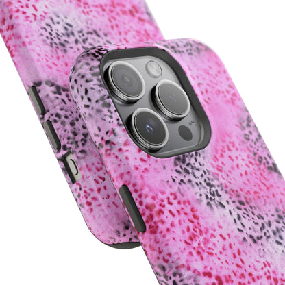 MagSafe "pink cheetah" airbrush iPhone case