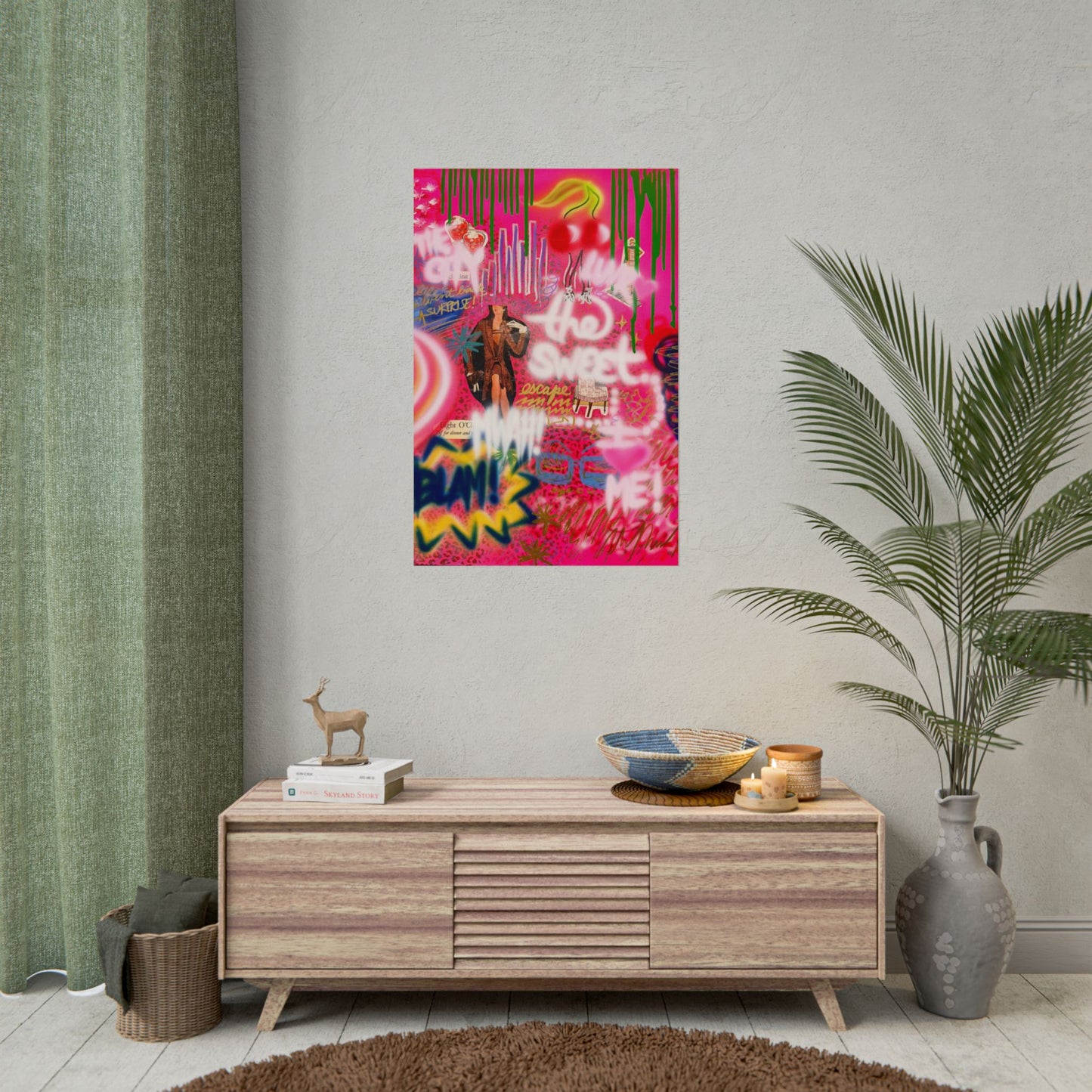 "sweet escape" airbrush rolled print