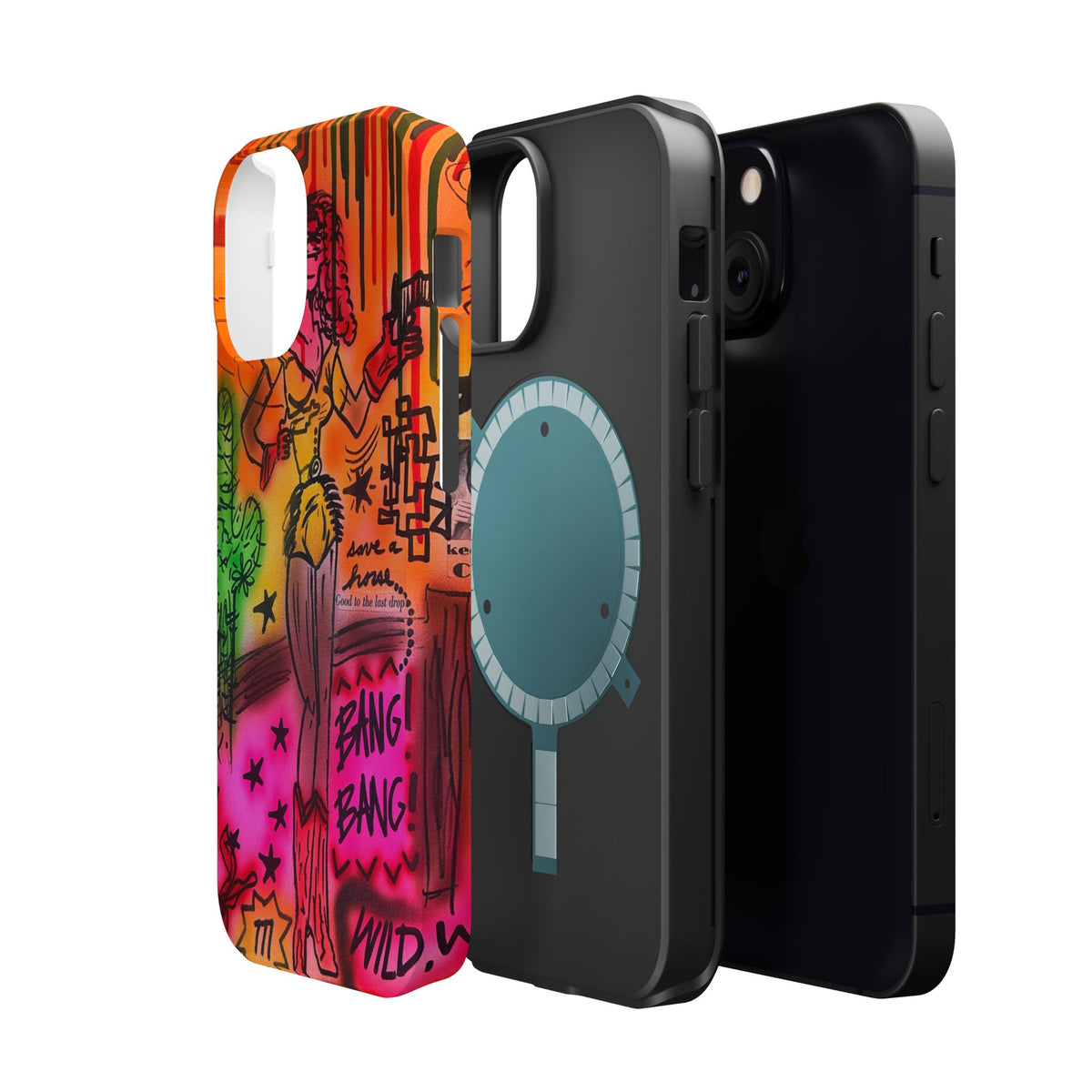 MagSafe "wild, wild west" airbrush iPhone case