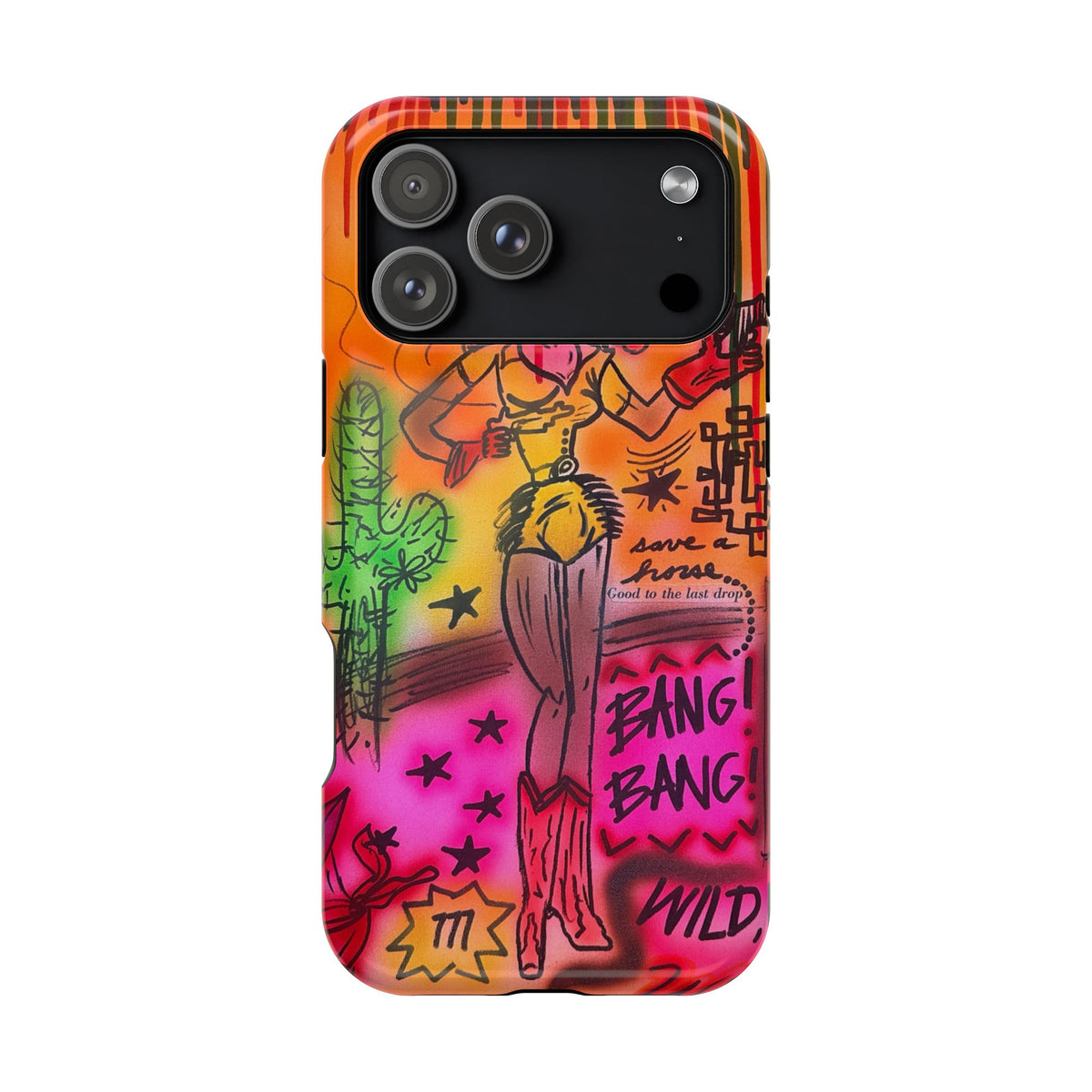 MagSafe "wild, wild west" airbrush iPhone case